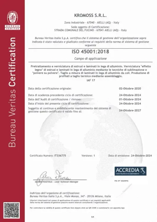 Certificazione ISO 45001:2018