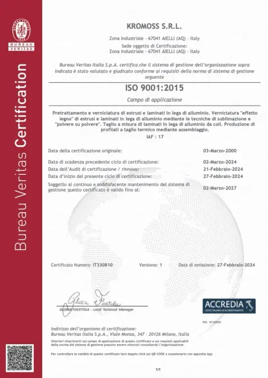 Certificazione ISO 9001:2015